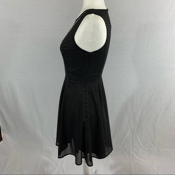 NWT | Express | Black Sleeveless Dress w/ Gold studs dress | Sz 0 - Picture 4 of 16